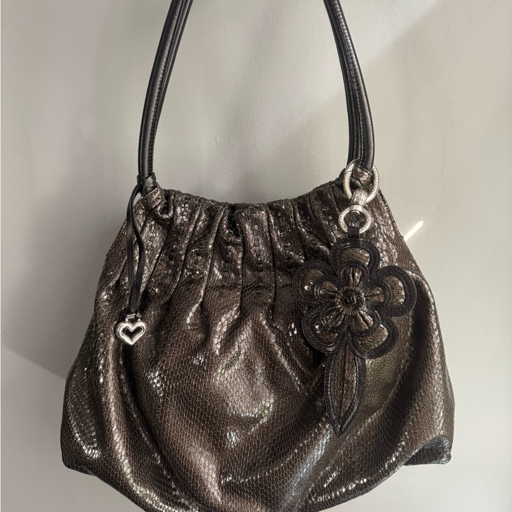 BRIGHTON breelan snake skin leather shoulder bag